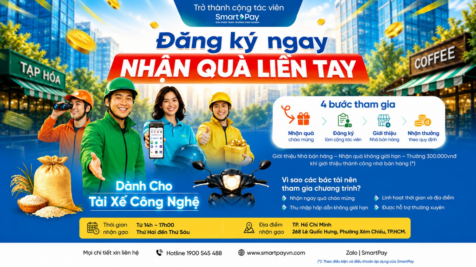  SmartPay Triển Khai Chương Trình Đăng Ký Cộng Tác Viên Dành Cho Tài Xế Công Nghệ Tại Thành Phố Hồ Chí Minh